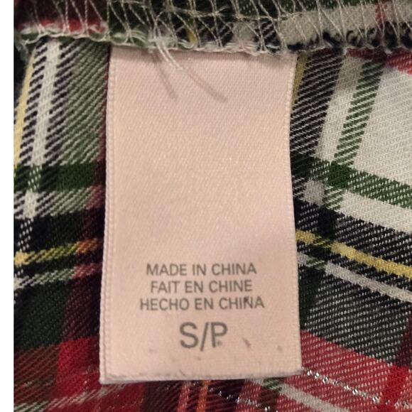Victorias Secret Red Green Plaid Flannel Christmas Sleepshirt Cotton Blend Small - Picture 7 of 10